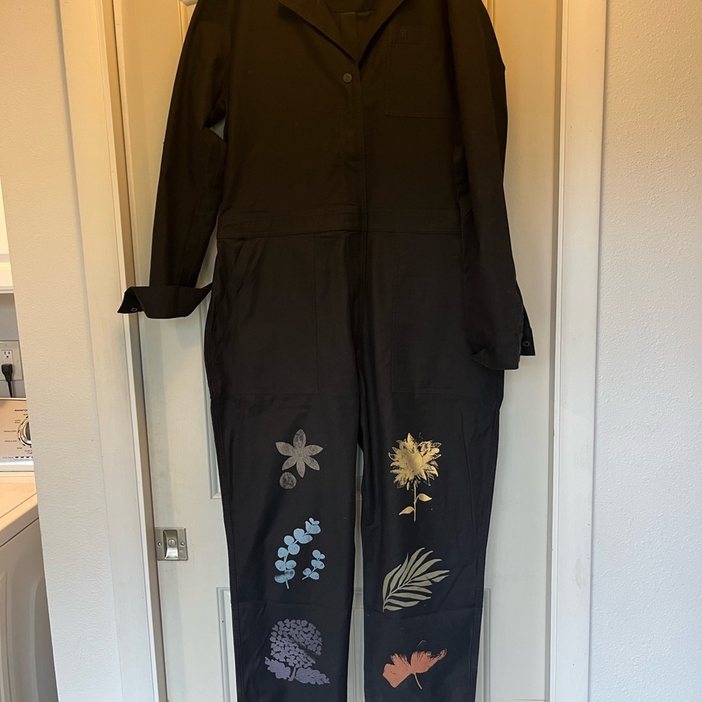 Black Floral Embroidered Jumpsuit